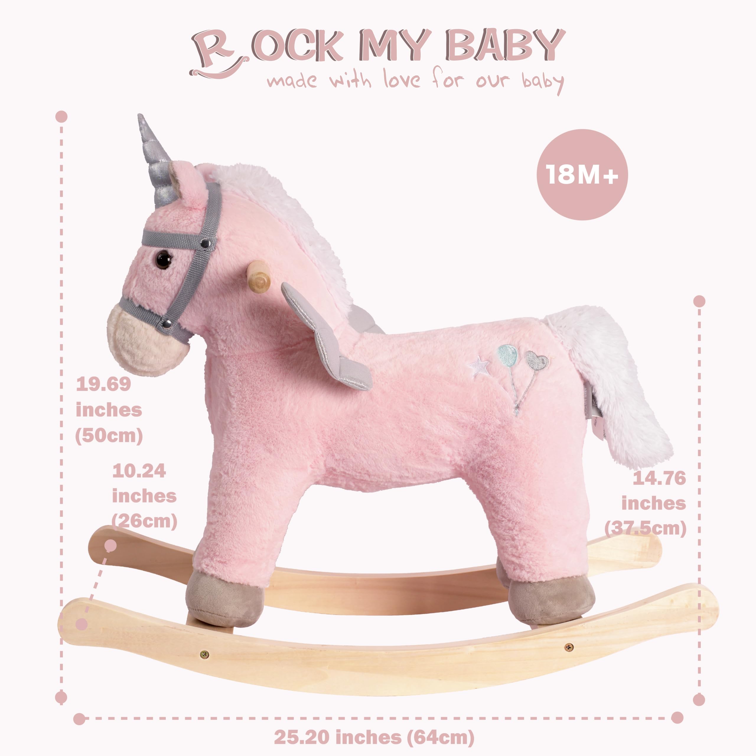Amazon.co.jp: Rock My Baby ロッキングホース、ピンクユニコーン